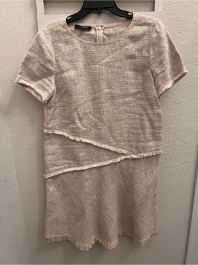 Lafayette 148 New York Layered Tweed Fringe Dress – Women’s Large